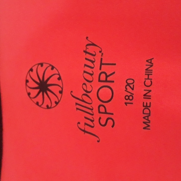 Full Beauty Sports neon orange and black tank top - Picture 7 of 8